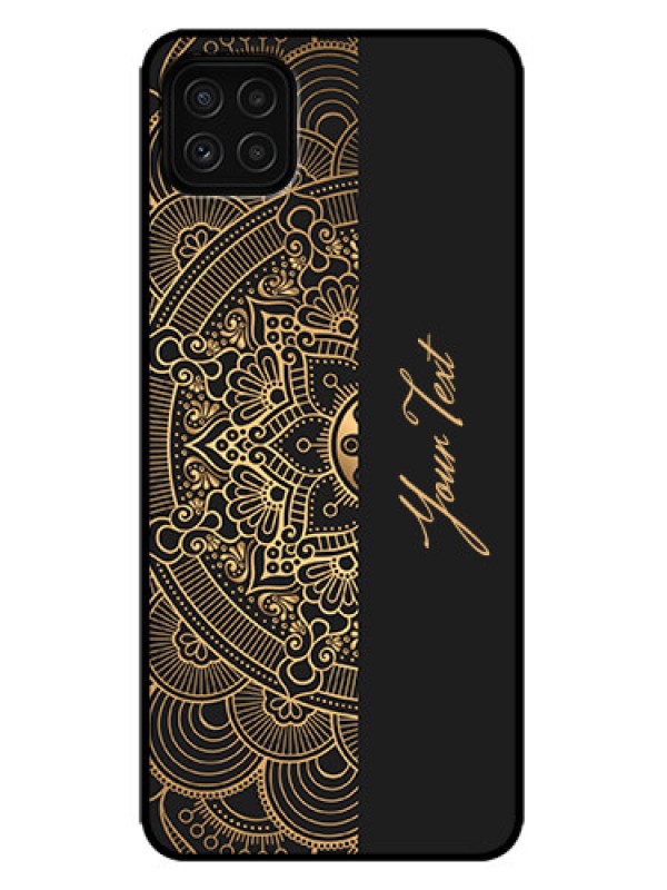 Custom Galaxy F42 5G Custom Metal Phone Case - Mandala Art With Custom Text Design