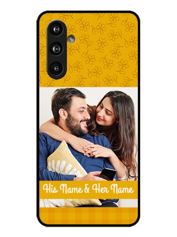 Custom Galaxy F54 5G Custom Metal Phone Case - Yellow Floral Design