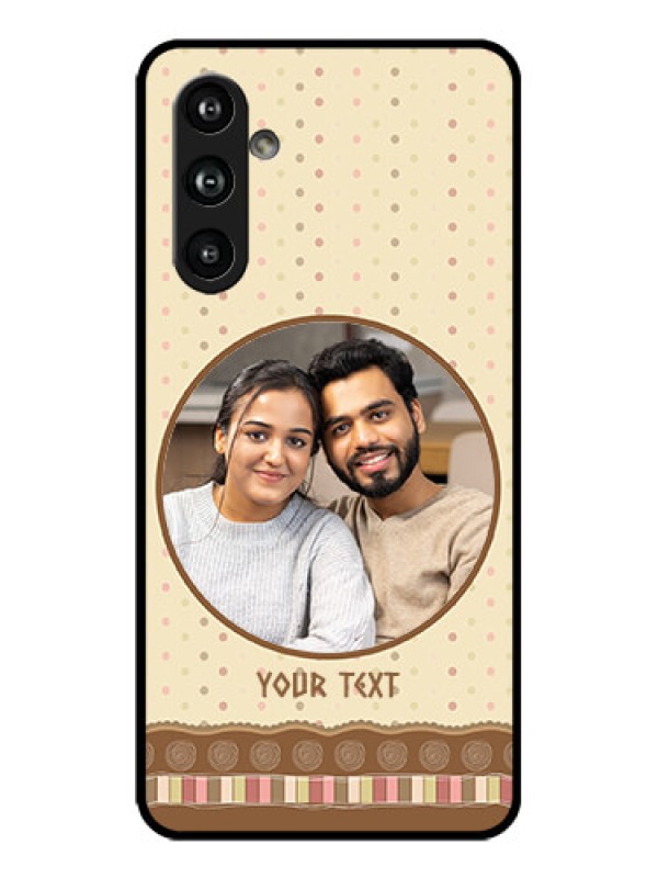 Custom Galaxy F54 5G Custom Metal Phone Case - Brown Dotted Mobile Case Design