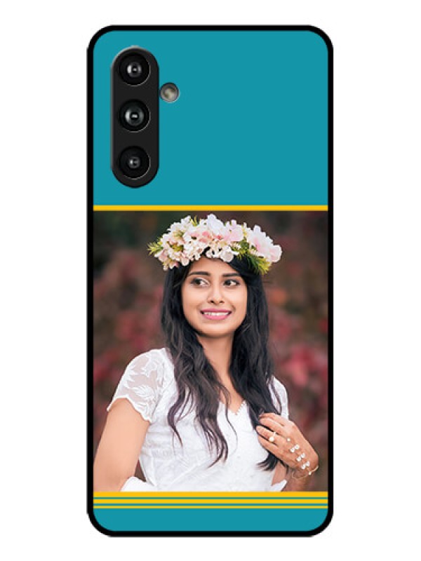 Custom Galaxy F54 5G Custom Metal Phone Case - Yellow and Blue Design