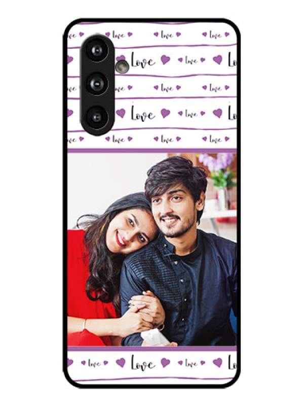Custom Galaxy F54 5G Custom Metal Phone Case - Couples Heart Design