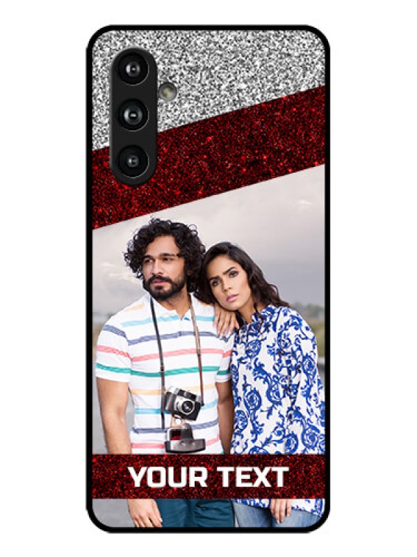 Custom Galaxy F54 5G Custom Metal Phone Case - Image Holder With Glitter Strip Design