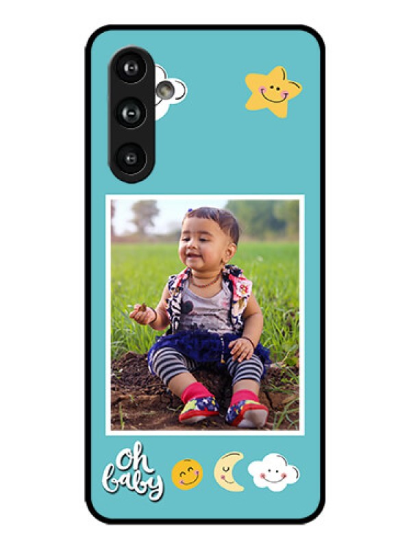 Custom Galaxy F54 5G Custom Metal Phone Case - Smiley Kids Stars Design