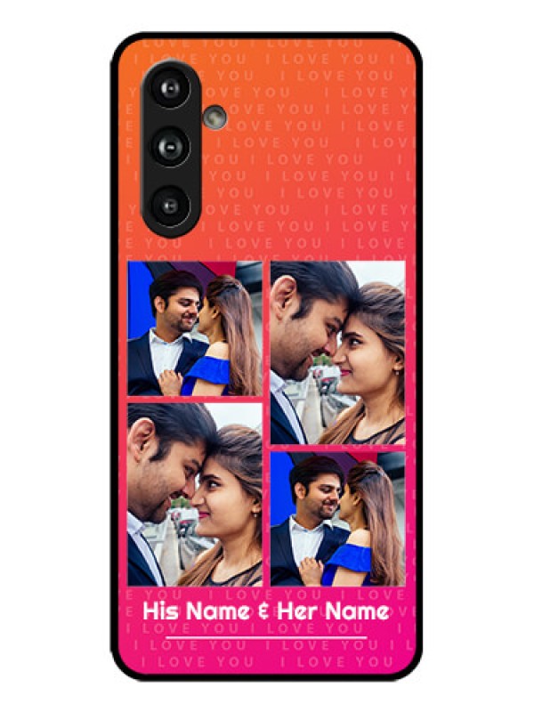 Custom Galaxy F54 5G Custom Metal Phone Case - I Love You Pink Design