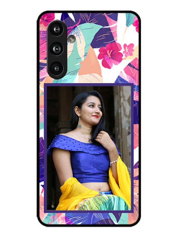 Custom Galaxy F54 5G Custom Metal Phone Case - Abstract Floral Design