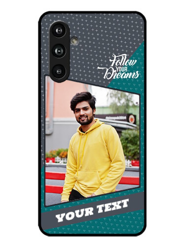Custom Galaxy F54 5G Custom Metal Phone Case - Background Pattern Design With Quote