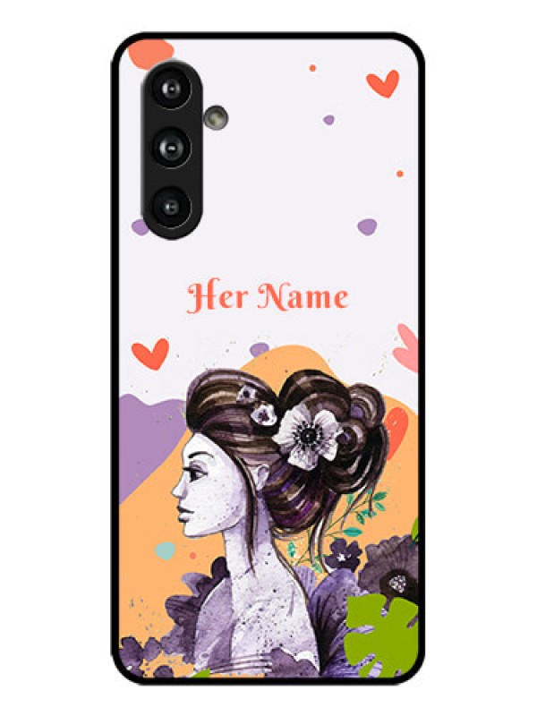 Custom Galaxy F54 5G Custom Metal Phone Case - Woman And Nature Design