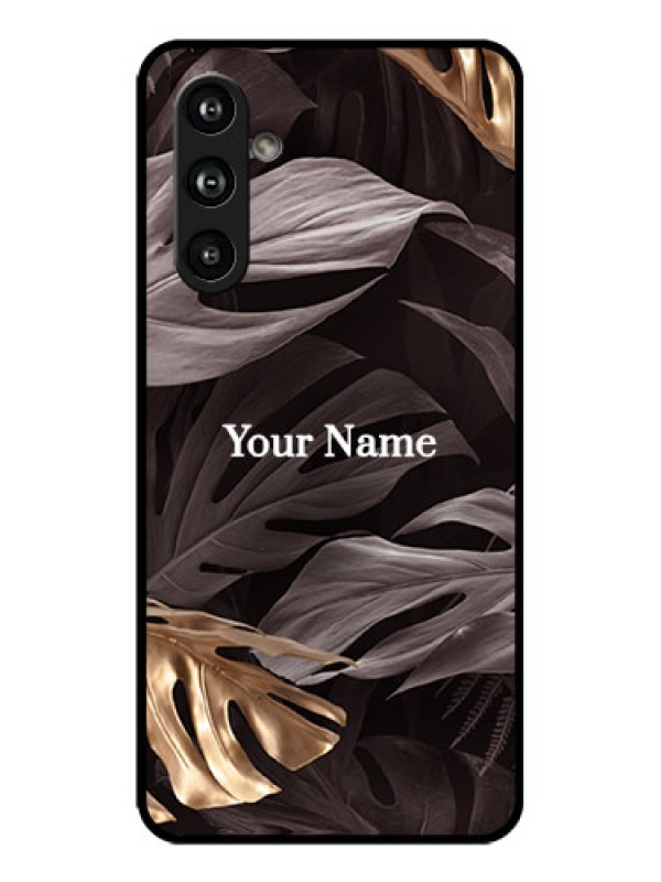 Custom Galaxy F54 5G Custom Metal Phone Case - Wild Leaves Digital Paint Design