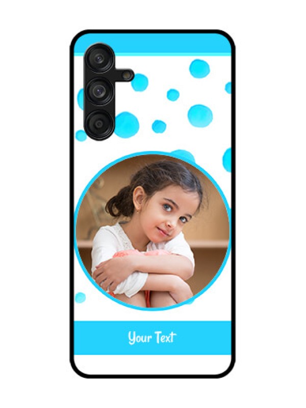 Custom Samsung Galaxy F55 5G Custom Metal Phone Case - Blue Bubbles Pattern Design