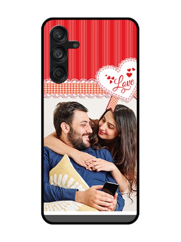 Custom Samsung Galaxy F55 5G Custom Metal Phone Case - Red Love Pattern Design
