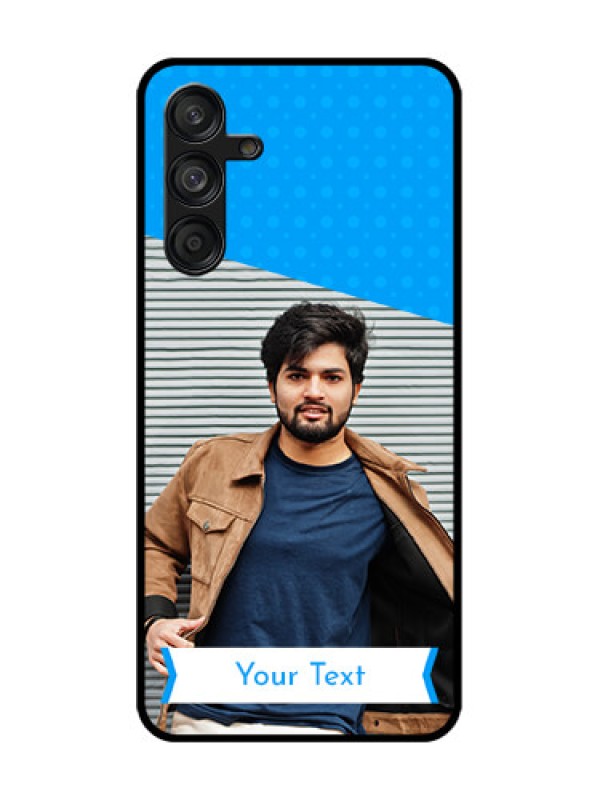 Custom Samsung Galaxy F55 5G Custom Metal Phone Case - Simple Blue Color Design