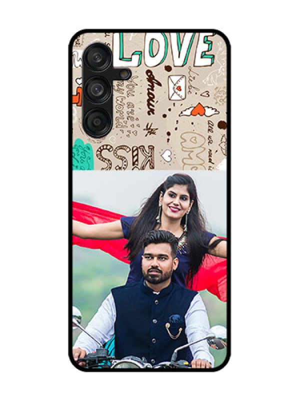 Custom Samsung Galaxy F55 5G Custom Metal Phone Case - Love Doodle Pattern
