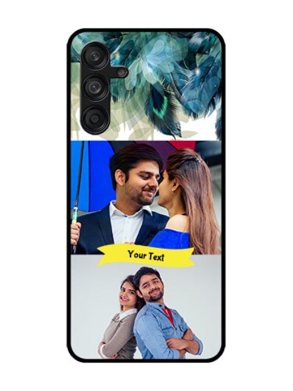 Custom Samsung Galaxy F55 5G Custom Metal Phone Case - Image With Boho Peacock Feather Design