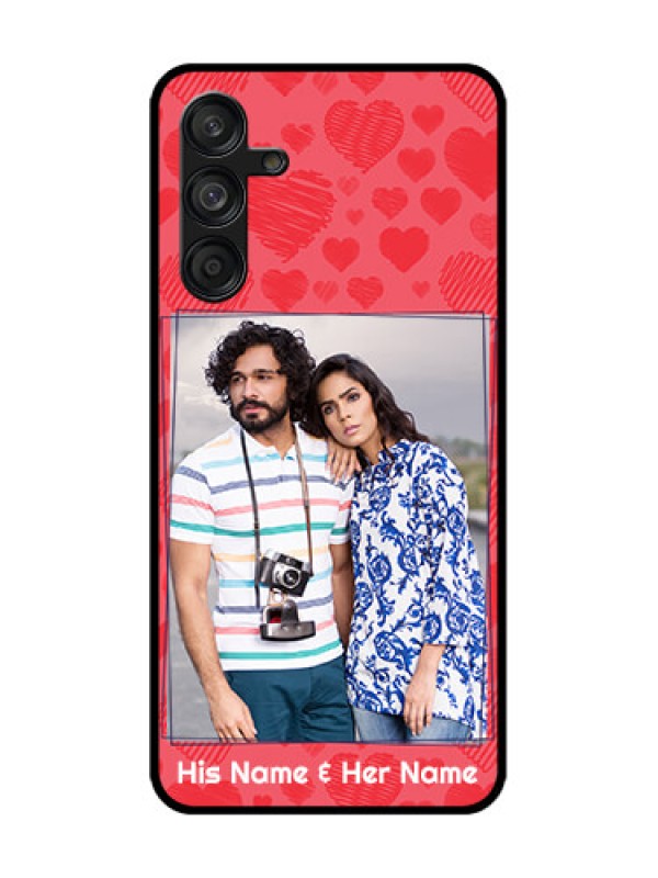 Custom Samsung Galaxy F55 5G Custom Metal Phone Case - With Red Heart Symbols Design