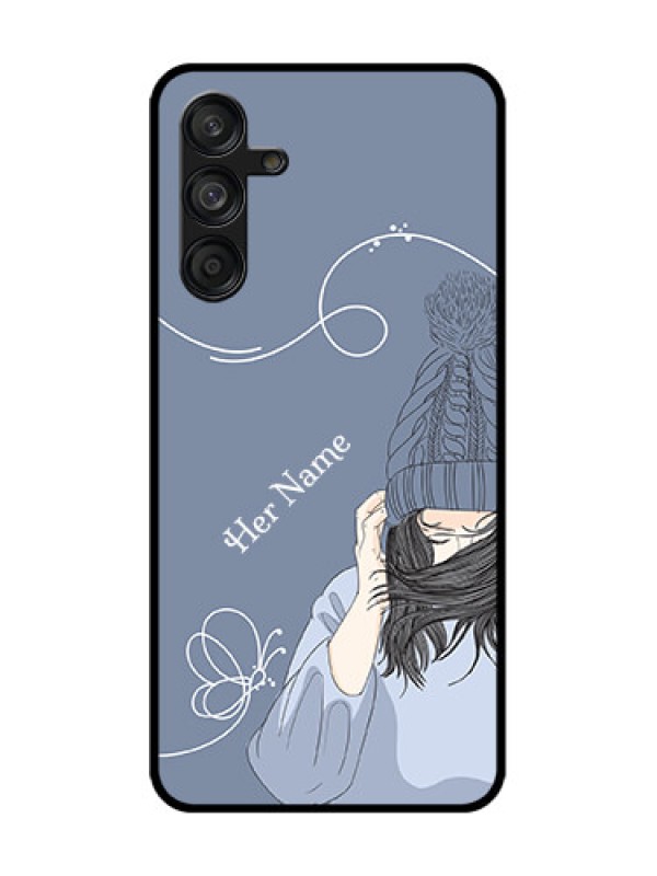 Custom Samsung Galaxy F55 5G Custom Metal Phone Case - Girl In Winter Outfit Design