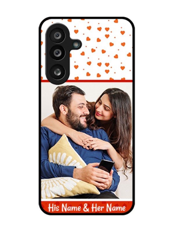 Custom Samsung Galaxy F56 5G Custom Metal Phone Case - Orange Love Symbol Design