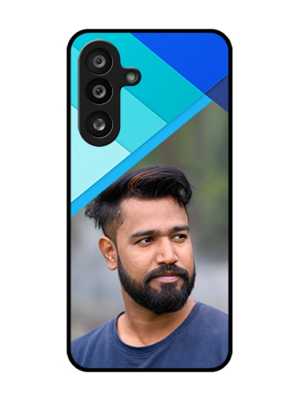 Custom Samsung Galaxy F56 5G Custom Metal Phone Case - Blue Pattern Design