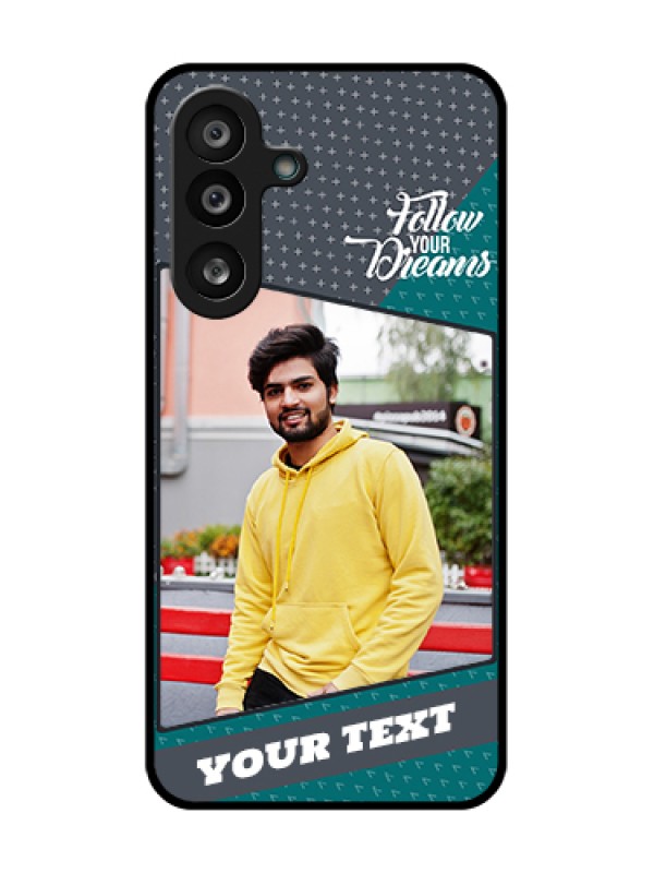 Custom Samsung Galaxy F56 5G Custom Metal Phone Case - Background Pattern Design With Quote