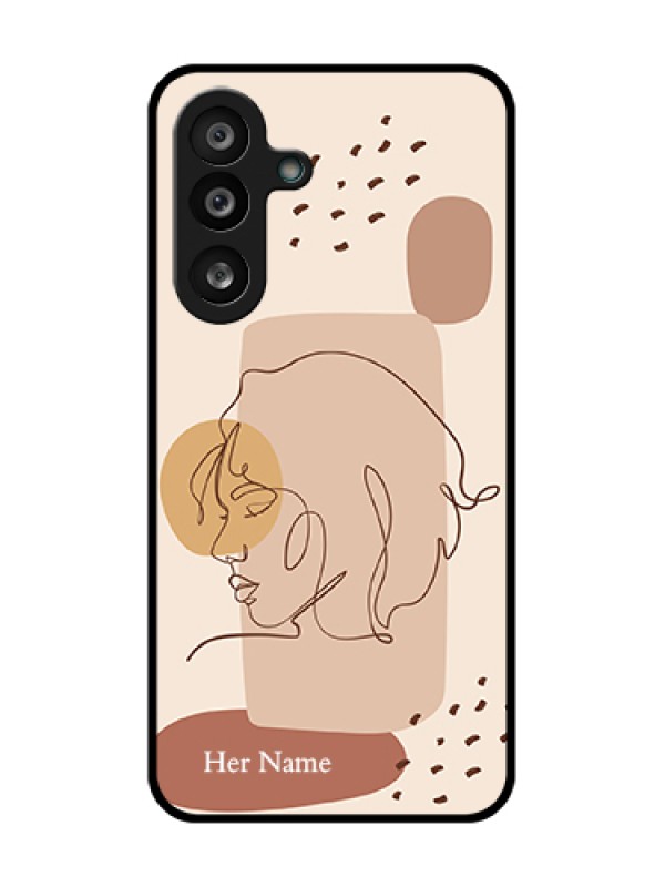Custom Samsung Galaxy F56 5G Custom Metal Phone Case - Calm Woman Line Art Design