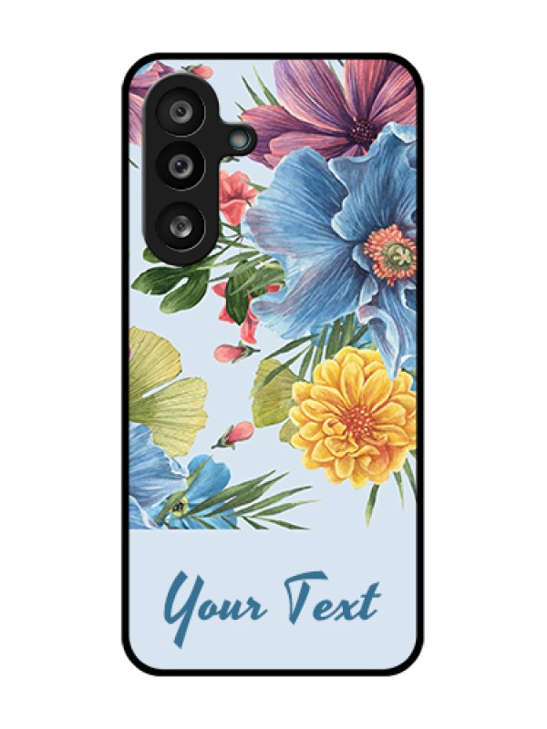 Custom Samsung Galaxy F56 5G Custom Metal Phone Case - Stunning Watercolored Flowers Painting Design