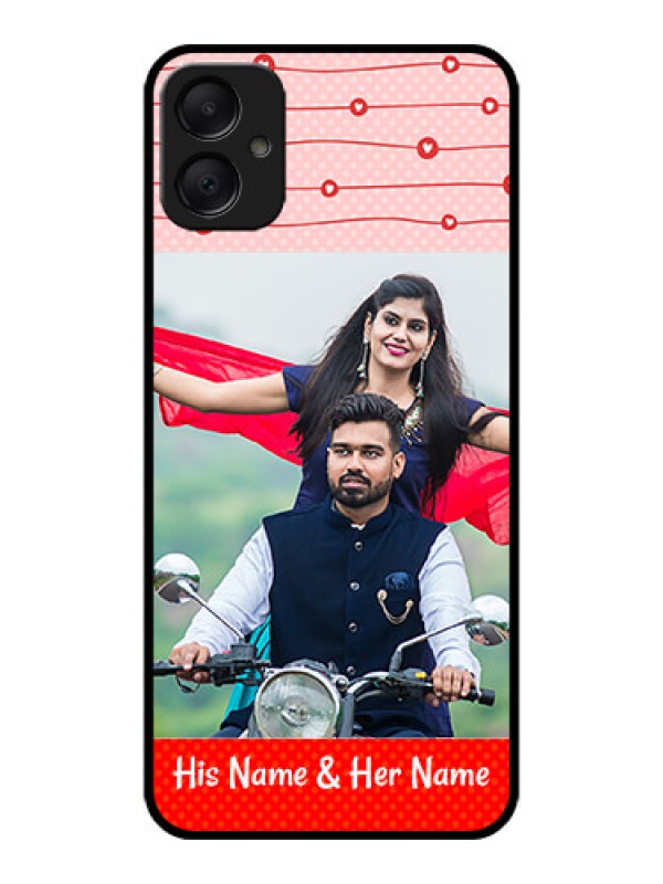 Custom Galaxy M05 Custom Metal Phone Case - Red Pattern Case Design