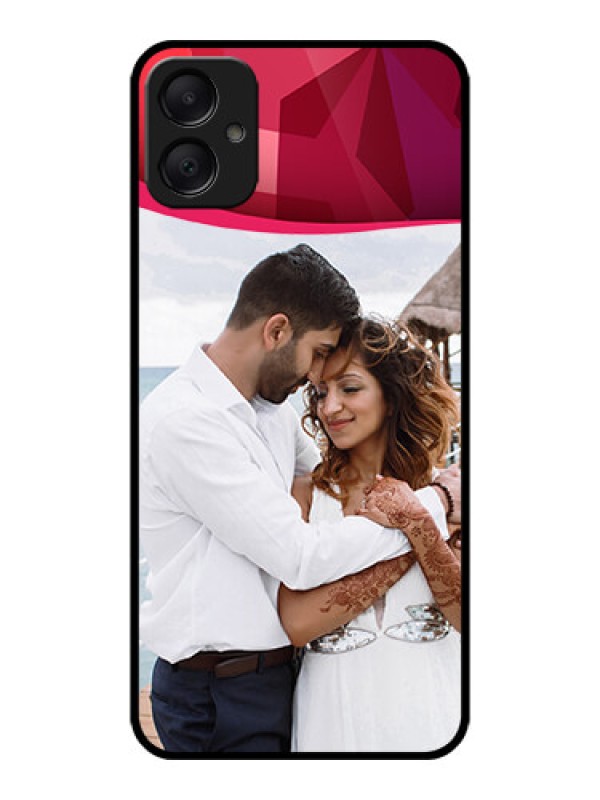 Custom Galaxy M05 Custom Metal Phone Case - Red Abstract Design