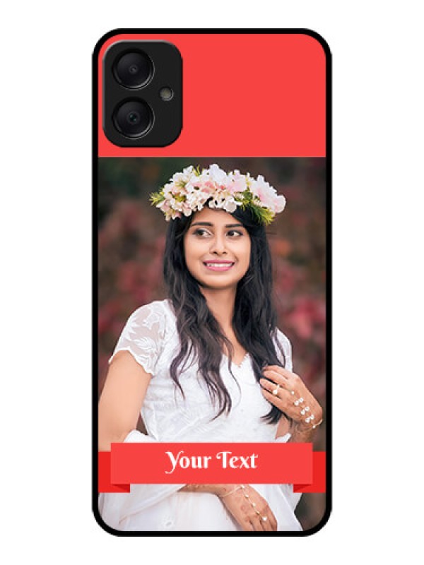 Custom Galaxy M05 Custom Metal Phone Case - Simple Red Color Design