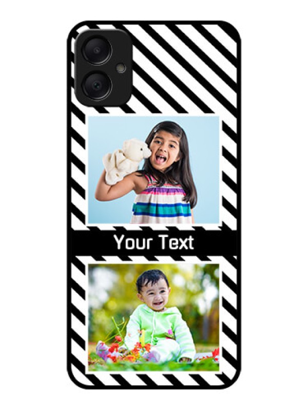 Custom Galaxy M05 Custom Metal Phone Case - Black And White Stripes Design
