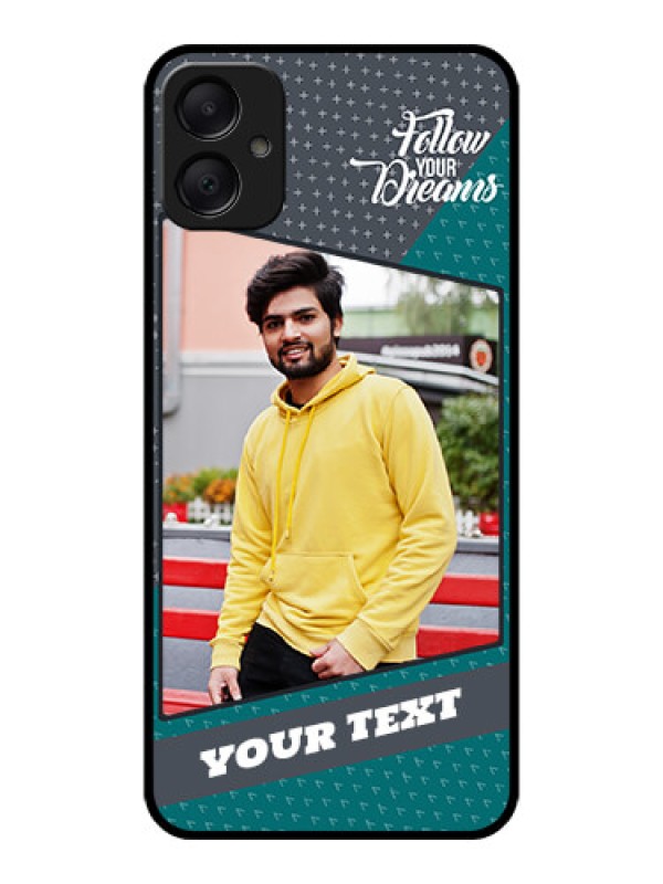 Custom Galaxy M05 Custom Metal Phone Case - Background Pattern Design With Quote