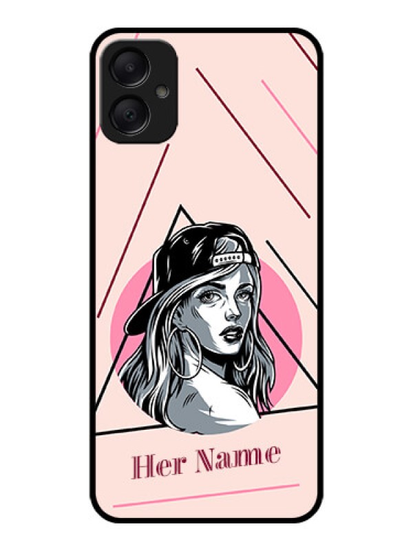 Custom Galaxy M05 Custom Metal Phone Case - Rockstar Girl Design