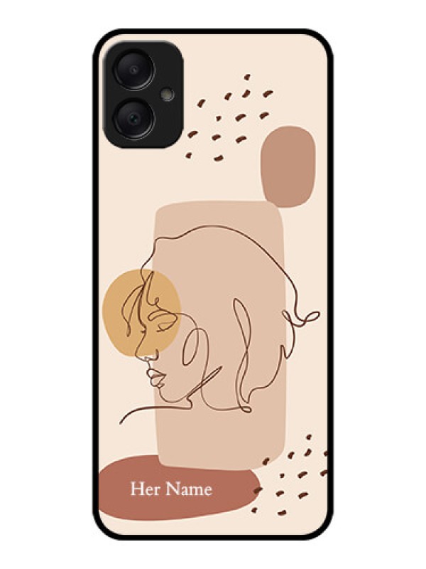 Custom Galaxy M05 Custom Metal Phone Case - Calm Woman Line Art Design