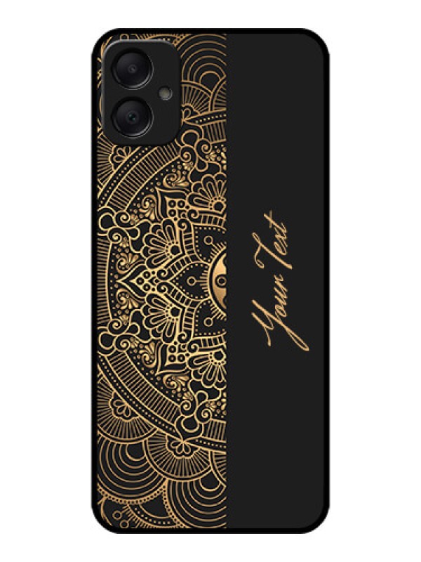 Custom Galaxy M05 Custom Metal Phone Case - Mandala Art With Custom Text Design