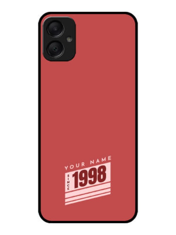 Custom Galaxy M05 Custom Metal Phone Case - Red Custom Year Of Birth Design