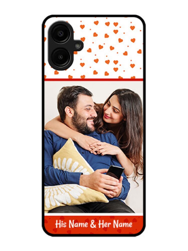 Custom Samsung Galaxy M06 Custom Metal Phone Case - Orange Love Symbol Design