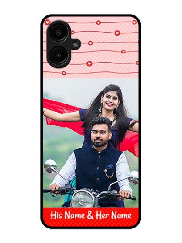 Custom Samsung Galaxy M06 Custom Metal Phone Case - Red Pattern Case Design