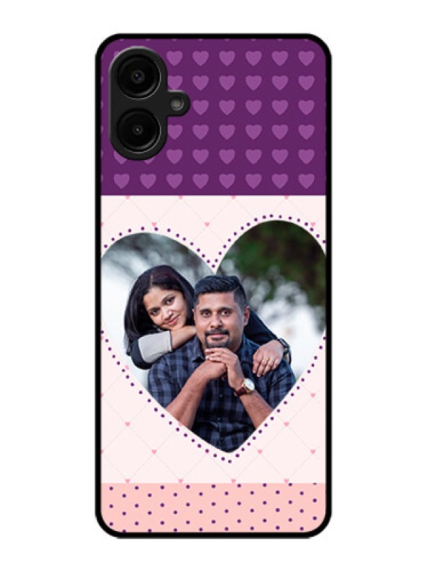Custom Samsung Galaxy M06 Custom Metal Phone Case - Violet Love Dots Design