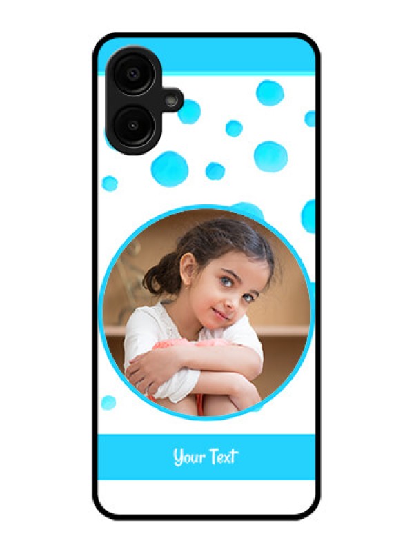 Custom Samsung Galaxy M06 Custom Metal Phone Case - Blue Bubbles Pattern Design