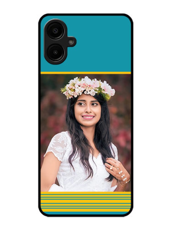 Custom Samsung Galaxy M06 Custom Metal Phone Case - Yellow and Blue Design