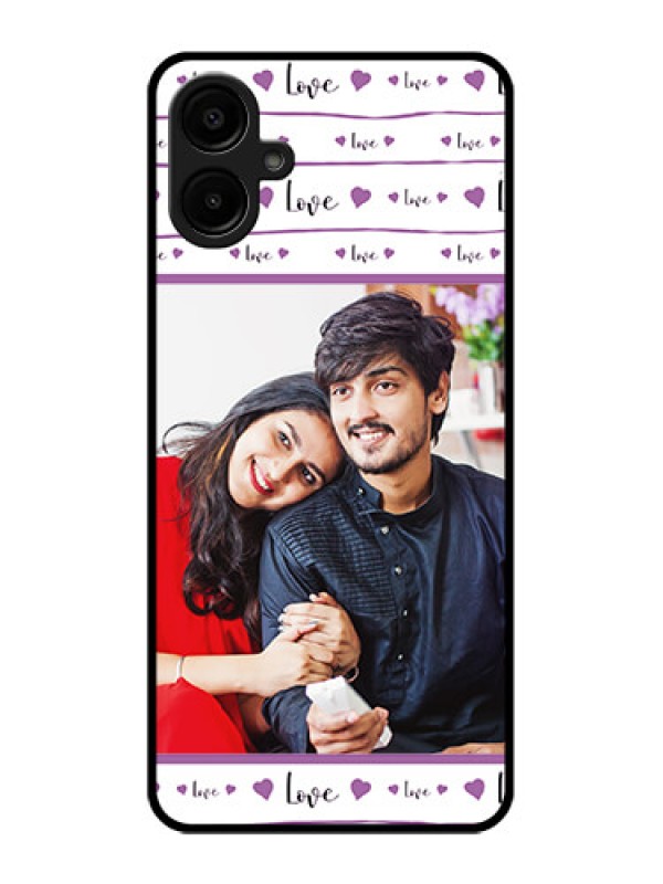 Custom Samsung Galaxy M06 Custom Metal Phone Case - Couples Heart Design