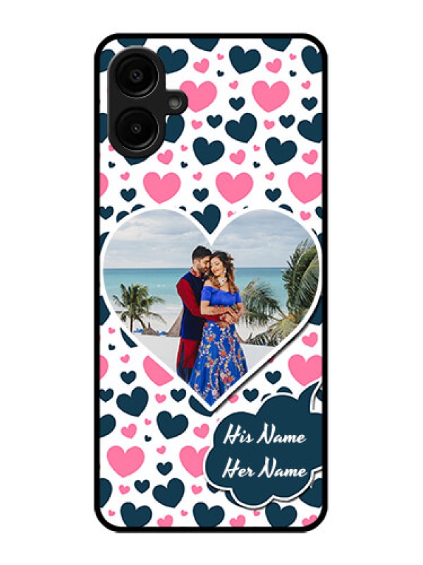 Custom Samsung Galaxy M06 Custom Metal Phone Case - Pink and Blue Heart Design