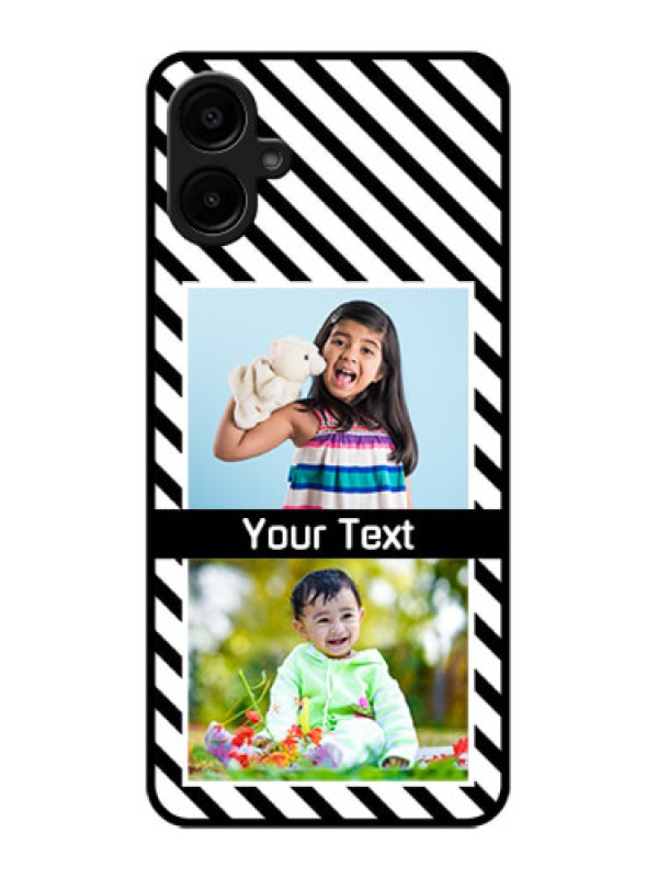 Custom Samsung Galaxy M06 Custom Metal Phone Case - Black And White Stripes Design