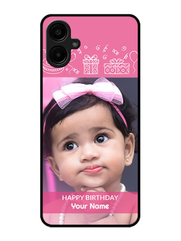 Custom Samsung Galaxy M06 Custom Metal Phone Case - With Birthday Line Art Design