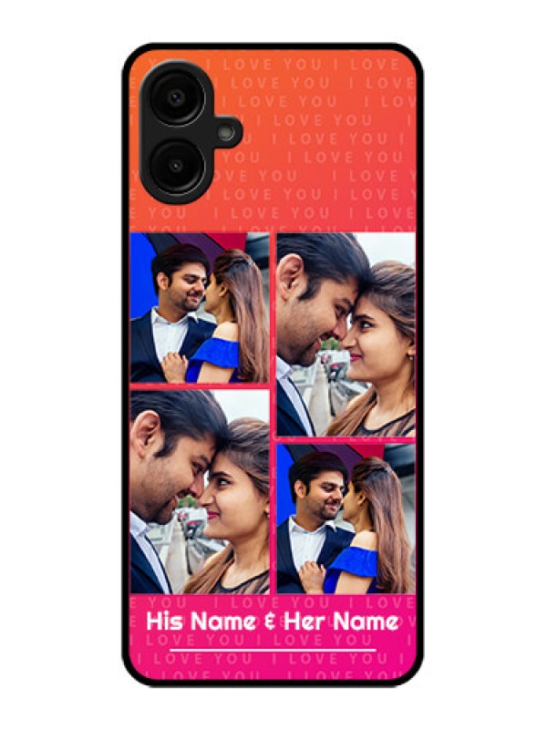 Custom Samsung Galaxy M06 Custom Metal Phone Case - I Love You Pink Design