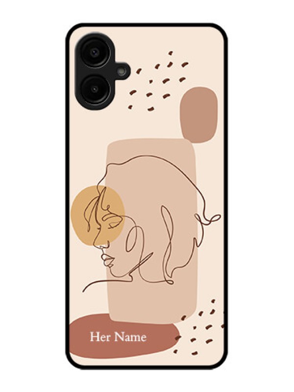 Custom Samsung Galaxy M06 Custom Metal Phone Case - Calm Woman Line Art Design
