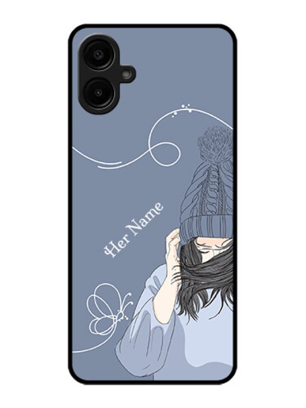 Custom Samsung Galaxy M06 Custom Metal Phone Case - Girl In Winter Outfit Design