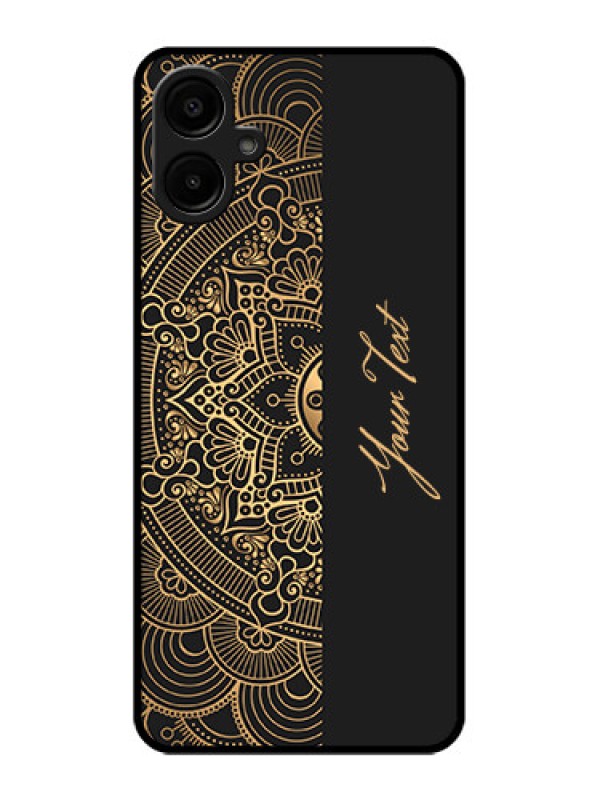 Custom Samsung Galaxy M06 Custom Metal Phone Case - Mandala Art With Custom Text Design