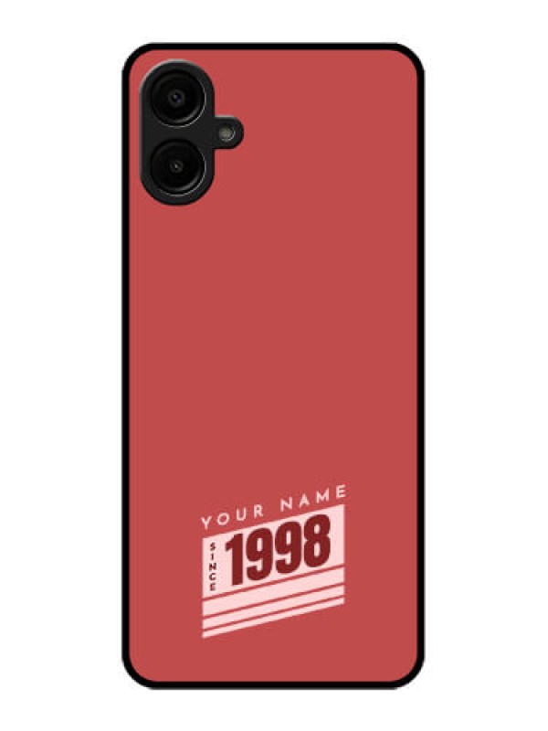 Custom Samsung Galaxy M06 Custom Metal Phone Case - Red Custom Year Of Birth Design