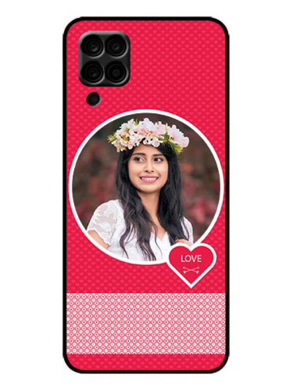 Custom Galaxy M12 Custom Metal Phone Case - Pink Color Pattern Design