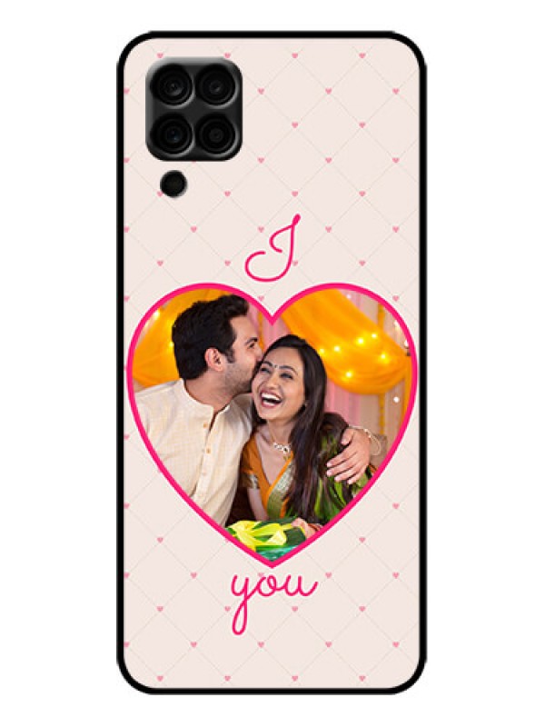 Custom Galaxy M12 Custom Metal Phone Case - Heart Shape Design