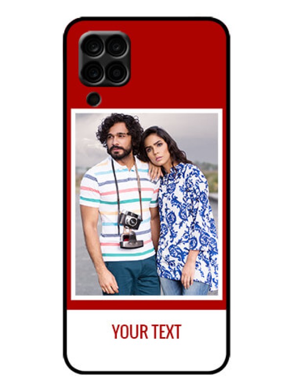 Custom Galaxy M12 Custom Metal Phone Case - Red Color Design